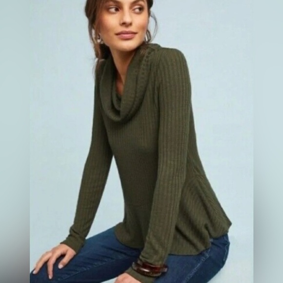 Maeve Sweaters - Maeve by Anthropologie Forest Green Turtleneck Sweater